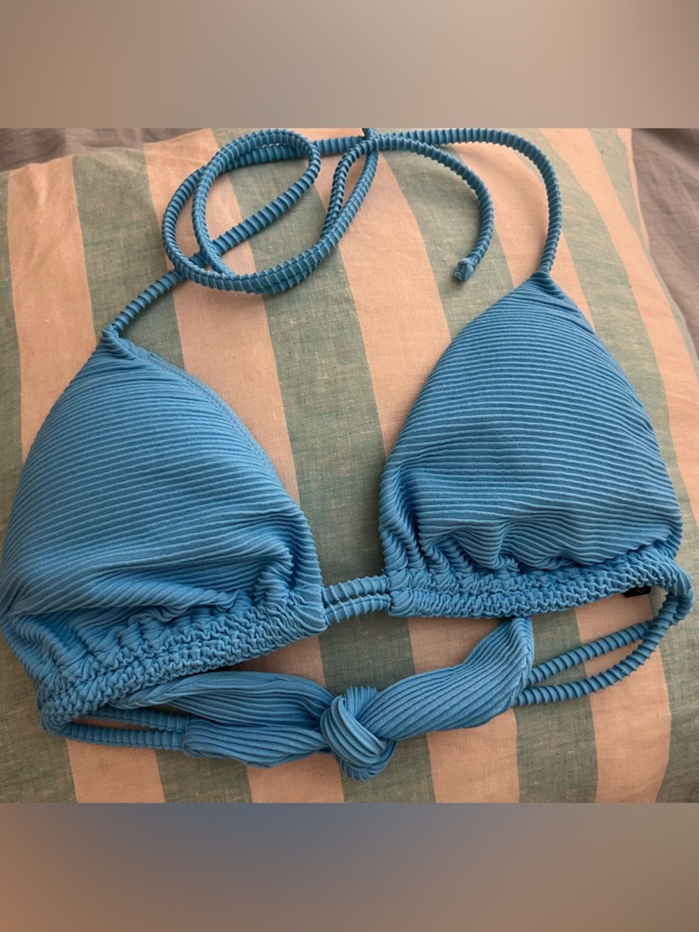 NWOT Vix by Paula Hermanny blue bikini top size XL
